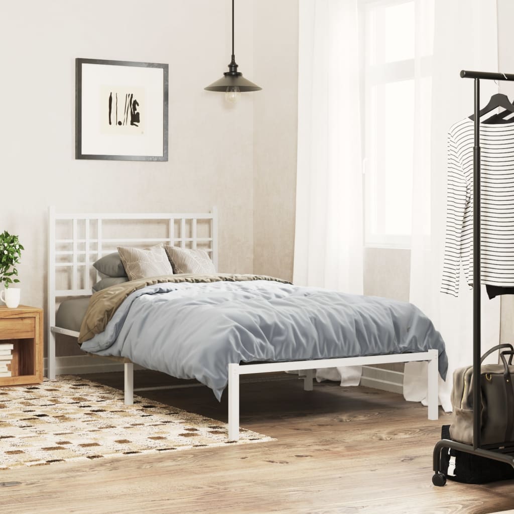 vidaXL Metal Replace Headboard White 100cm