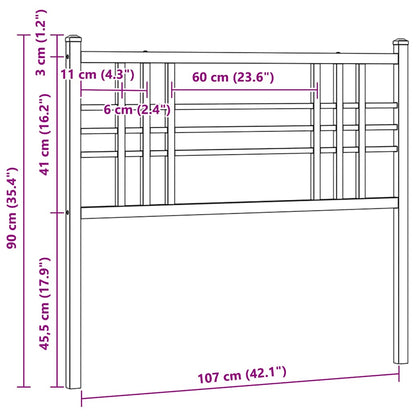 vidaXL Metal Replace Headboard White 107cm