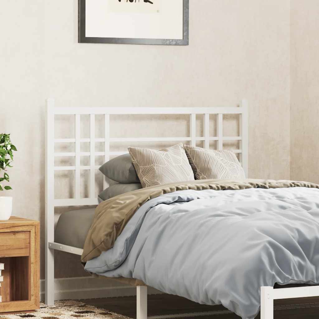 vidaXL Metal Replace Headboard White 107cm