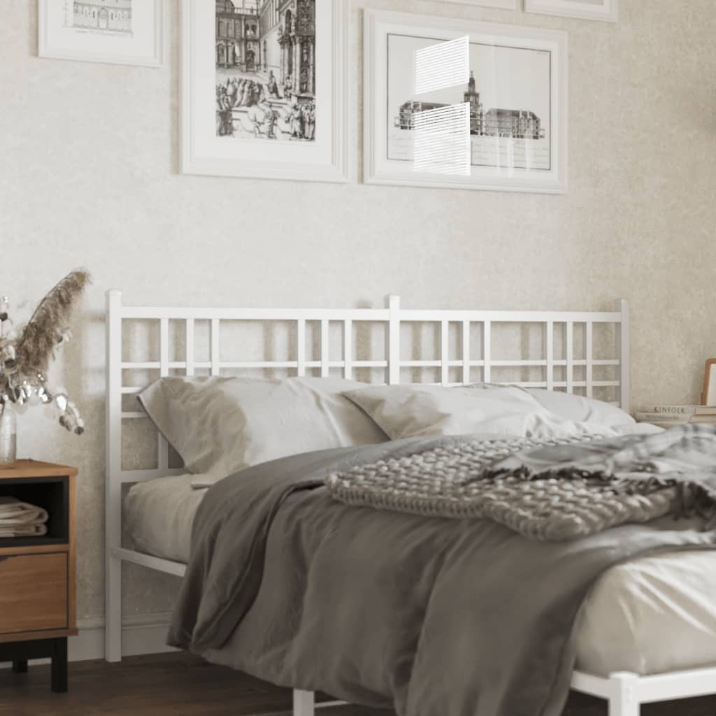 vidaXL Metal Replace Headboard White 160cm