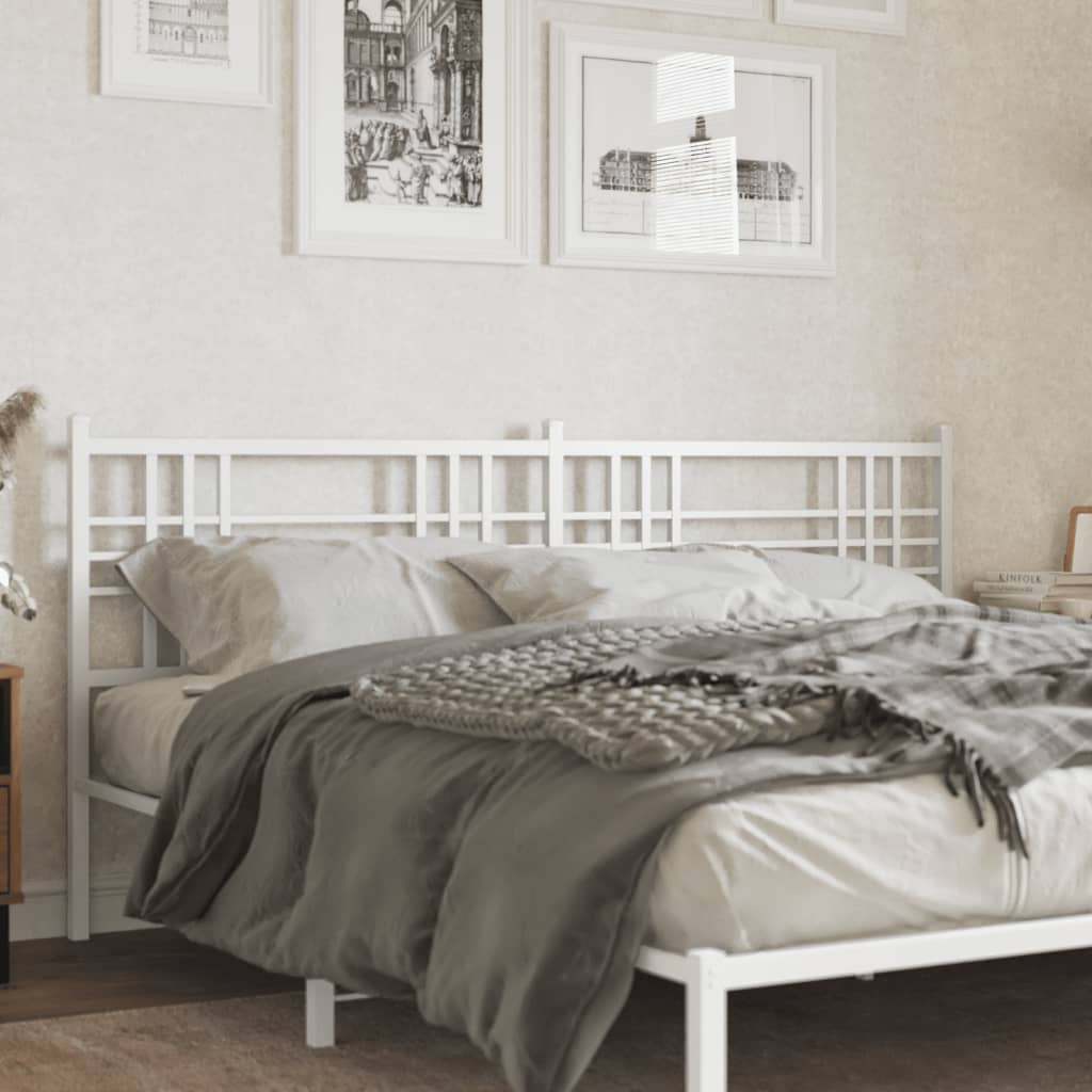 vidaXL Metal Replace Headboard White 193cm