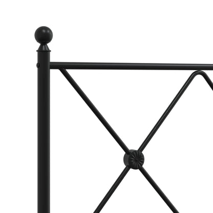 vidaXL Bed Frame | Black | Powder-Coated Steel | Single | Bed Frame