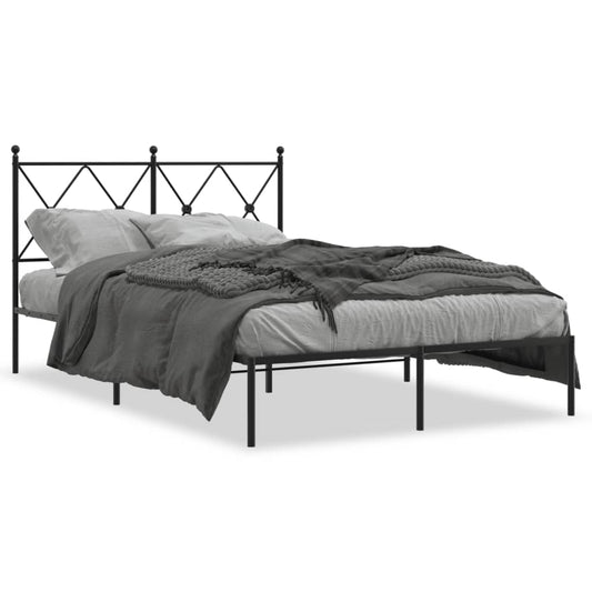 vidaXL Bed Frame | Black | Powder-Coated Steel | 120x200 cm |  Durable