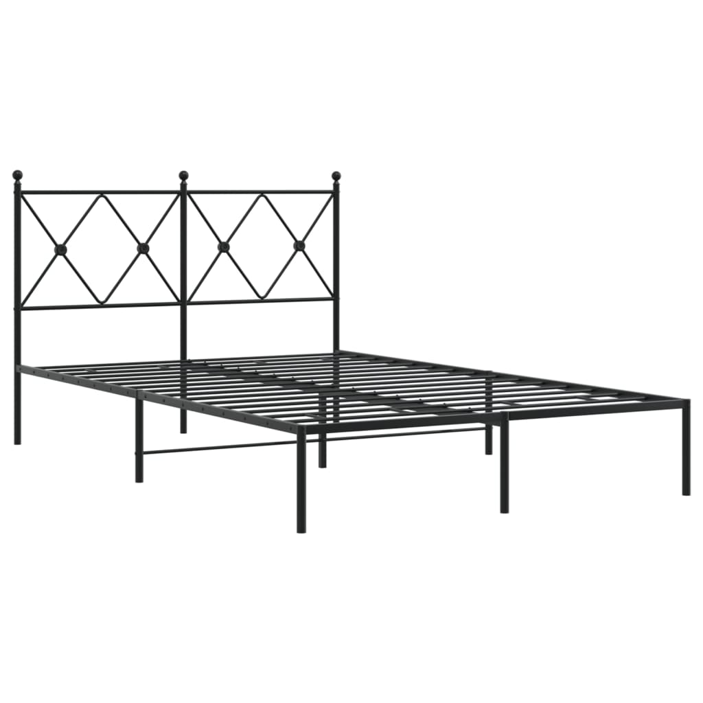 vidaXL Bed Frame | Black | Powder-Coated Steel | 120x200 cm |  Durable