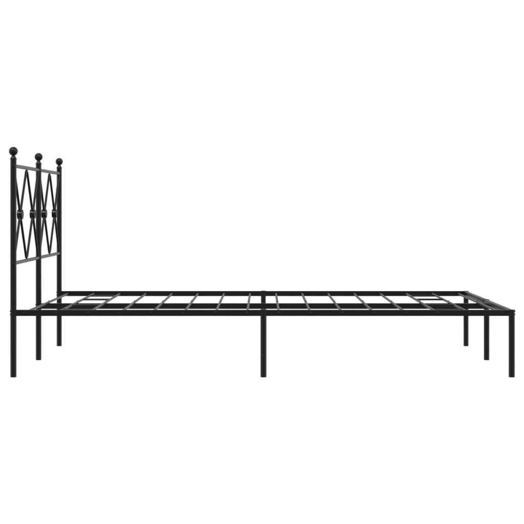 vidaXL Bed Frame | Black | Powder-Coated Steel | 120x200 cm |  Durable