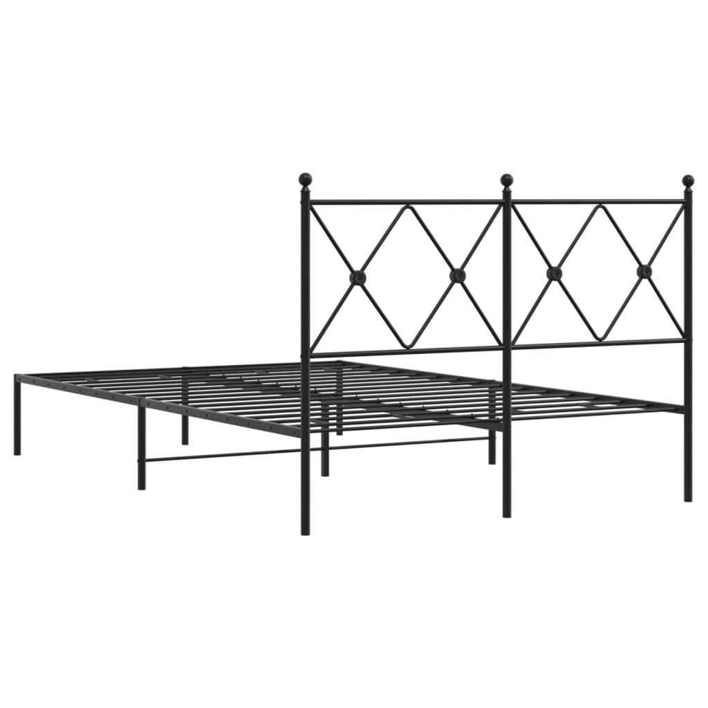 vidaXL Bed Frame | Black | Powder-Coated Steel | 120x200 cm |  Durable