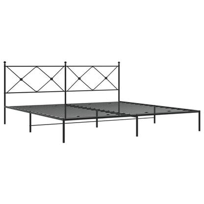 vidaXL Bed Frame | Black | Powder-Coated Steel | Double Bed | Bed Frame