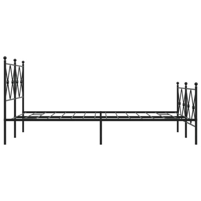 vidaXL Metal Bed Frame without Mattress with Footboard Black 120x190cm