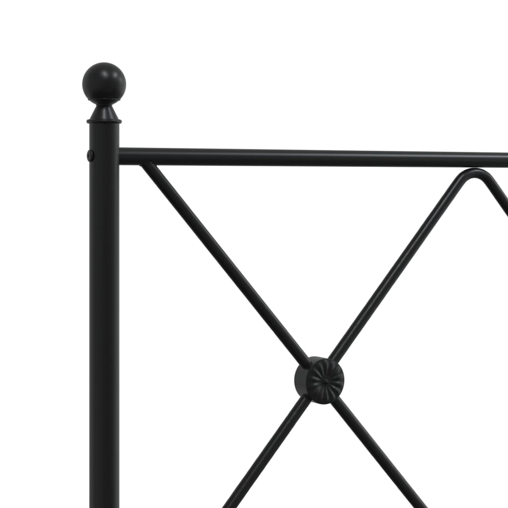 vidaXL Metal Bed Frame without Mattress with Footboard Black 120x190cm