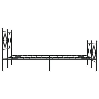 vidaXL Metal Bed Frame without Mattress with Footboard Black 120x200cm