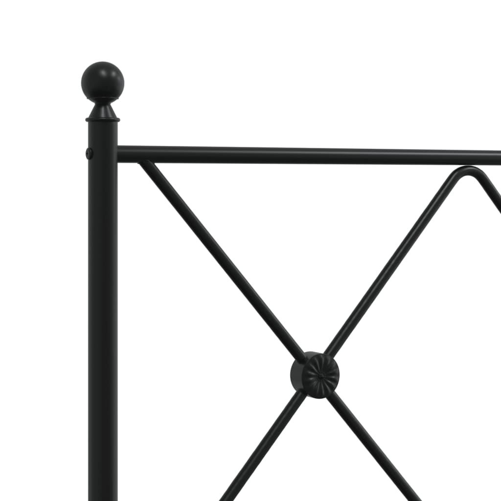 vidaXL Metal Bed Frame without Mattress with Footboard Black 140x190cm