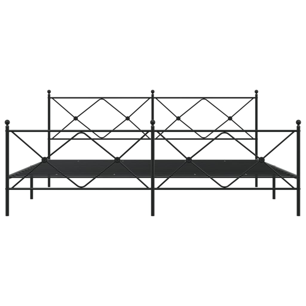 vidaXL Metal Bed Frame without Mattress with Footboard Black 193x203cm