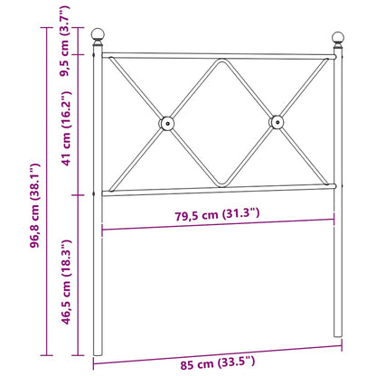 vidaXL Metal Replace Headboard Black 80cm