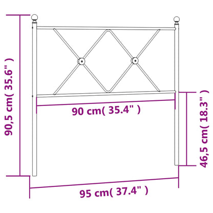 vidaXL Metal Replace Headboard Black 90cm