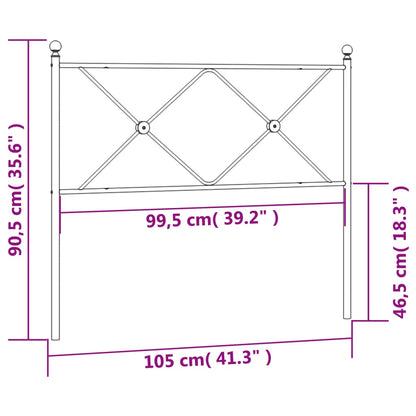 vidaXL Metal Replace Headboard Black 100cm