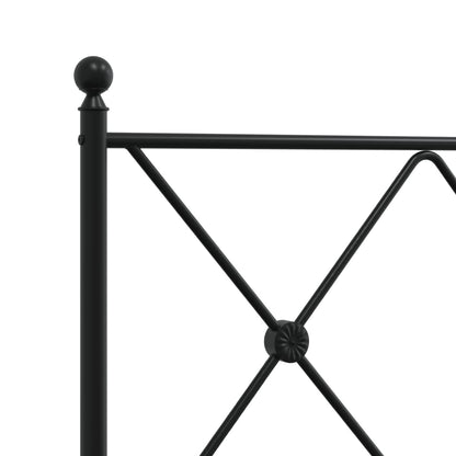 vidaXL Metal Replace Headboard Black 107cm