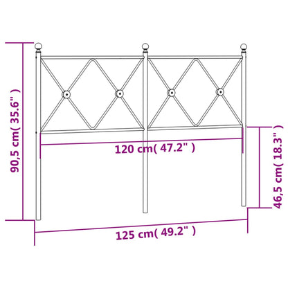 vidaXL Metal Replace Headboard Black 120cm