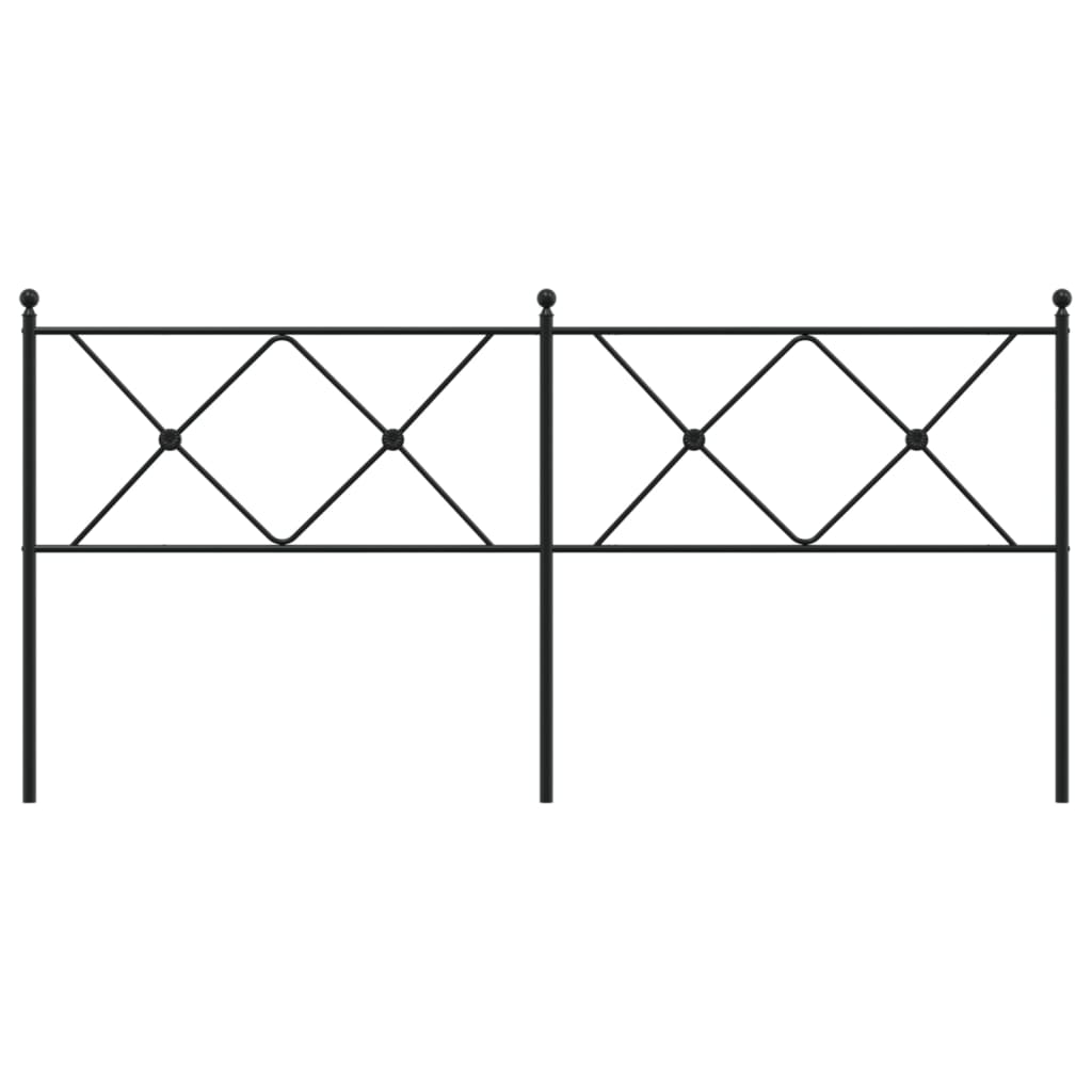 vidaXL Metal Replace Headboard Black 180cm