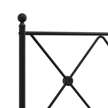 vidaXL Metal Replace Headboard Black 180cm