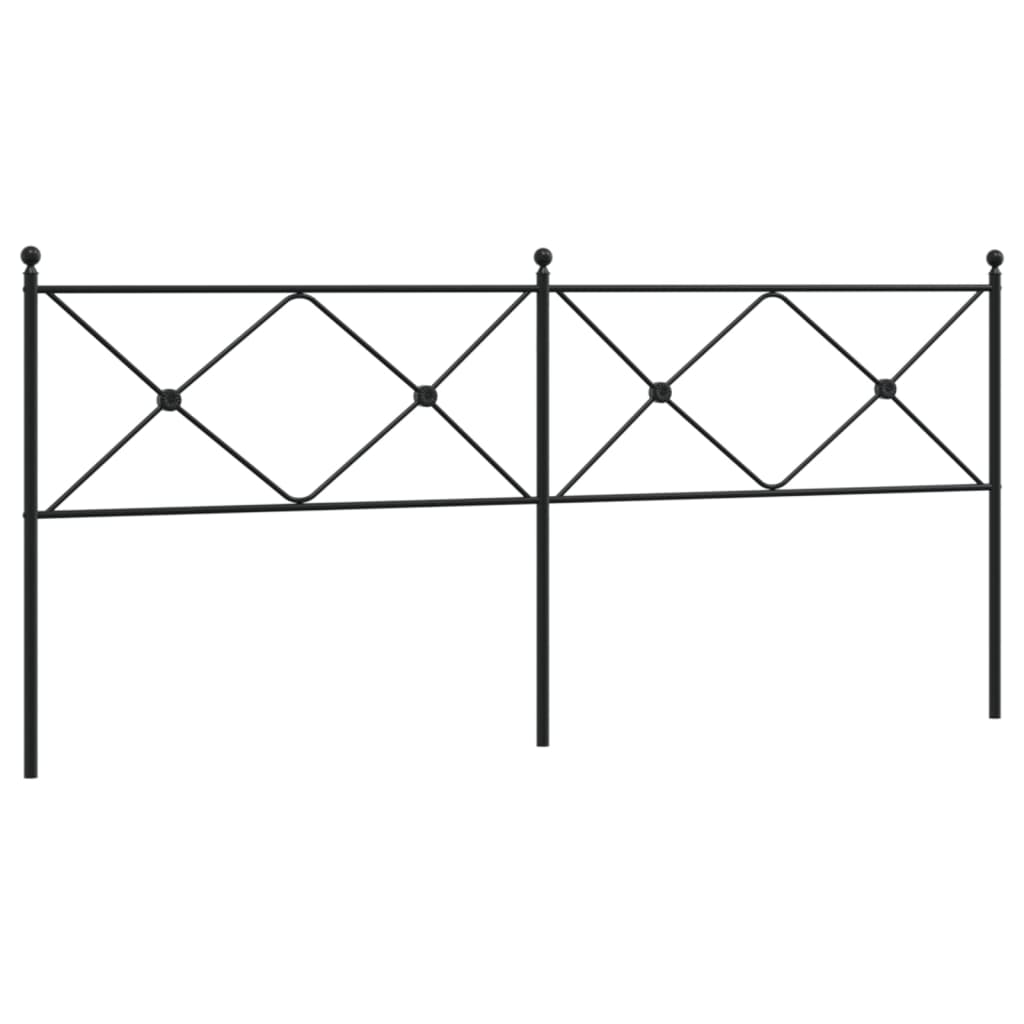 vidaXL Metal Replace Headboard Black 193cm