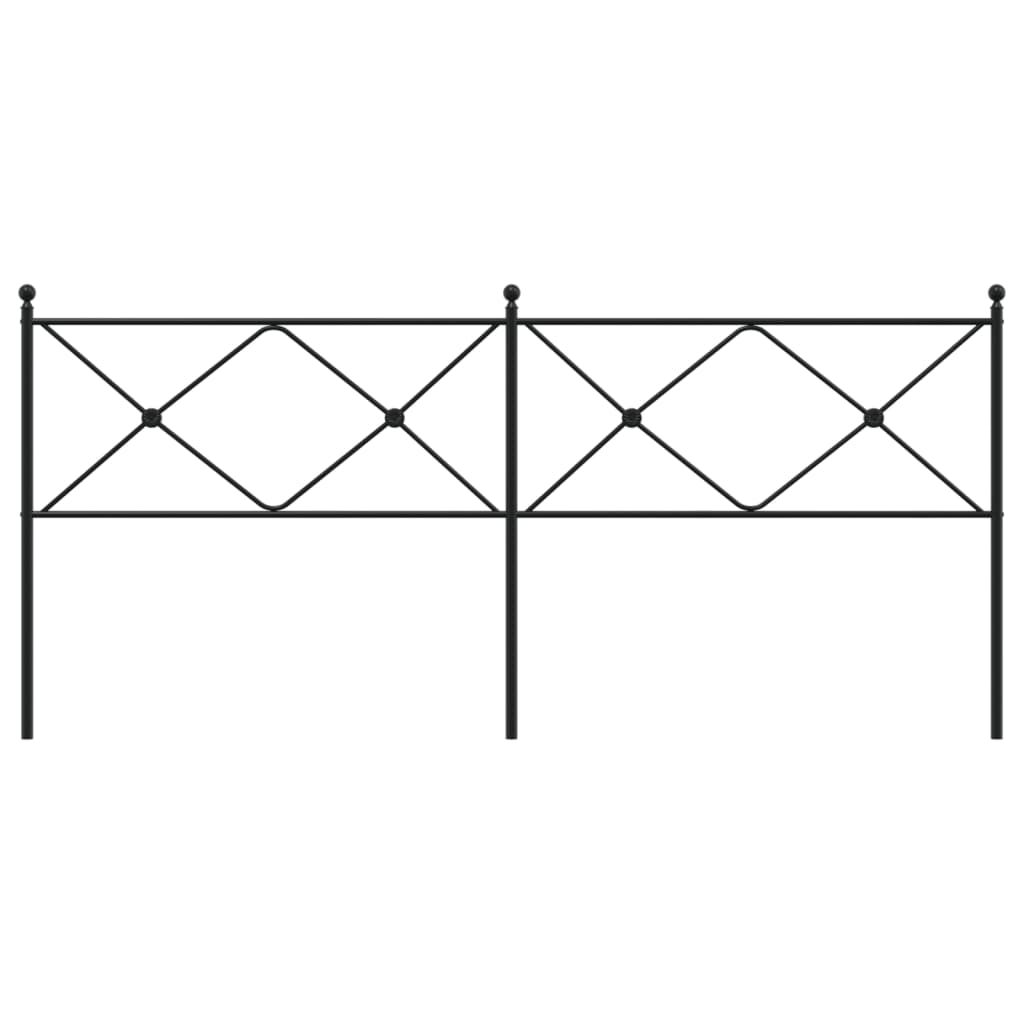 vidaXL Metal Replace Headboard Black 193cm