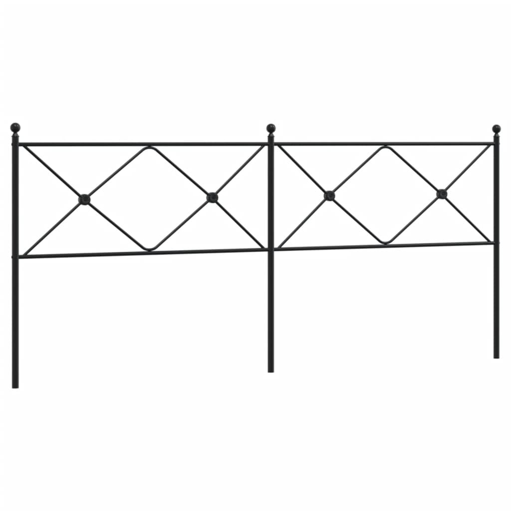vidaXL Metal Replace Headboard Black 200cm