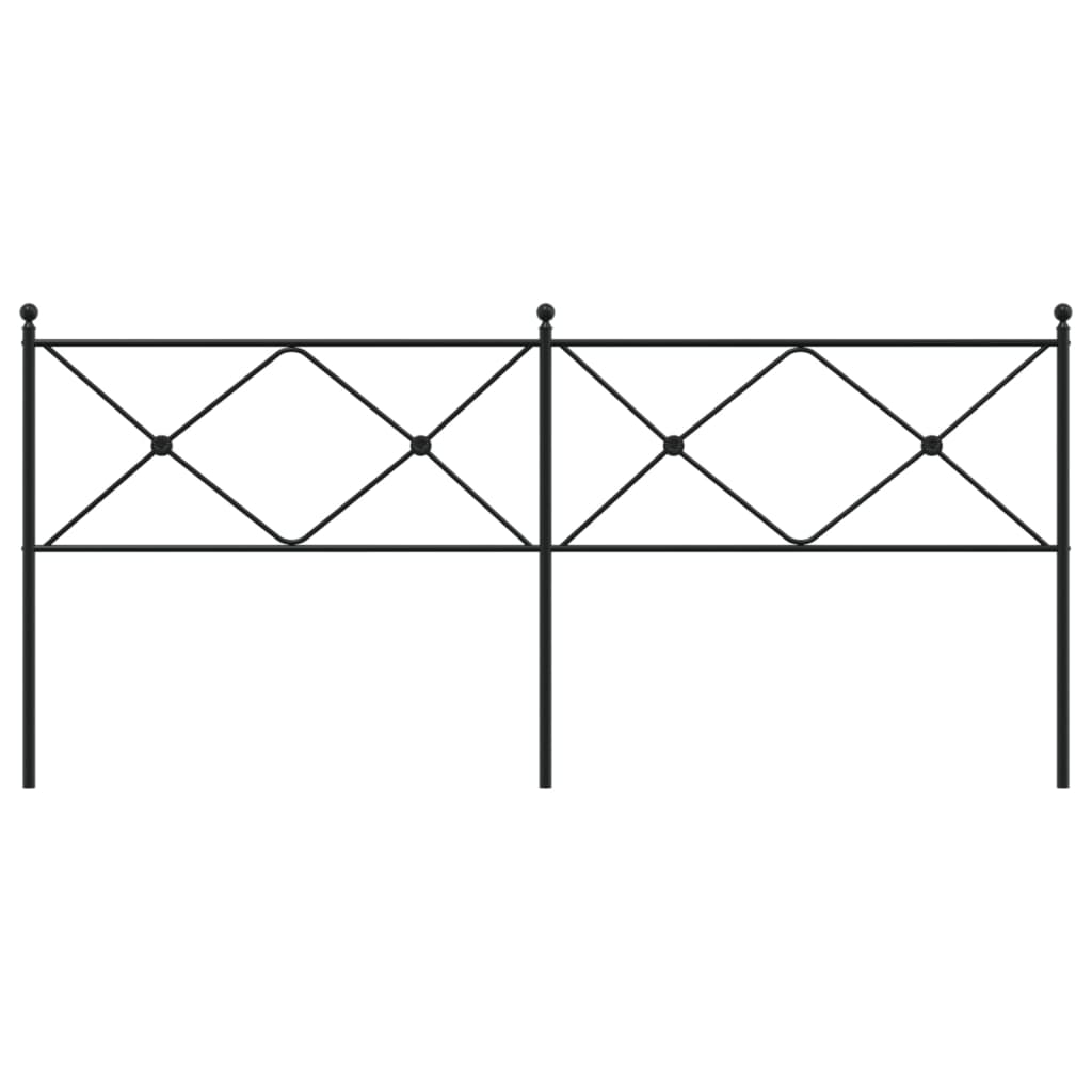 vidaXL Metal Replace Headboard Black 200cm