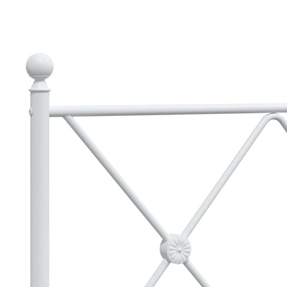 vidaXL Bed Frame | White | Powder-Coated Steel | Single | Bed Frame