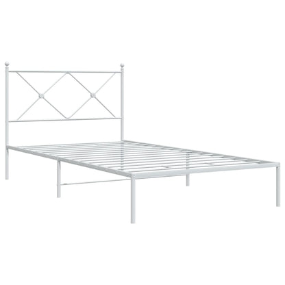 vidaXL Bed Frame | White | Powder-coated Steel | Single |  Durable  | Bed Frame