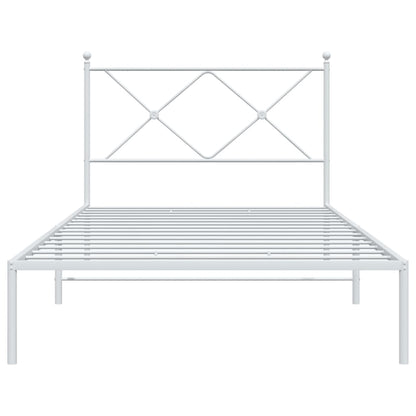 vidaXL Bed Frame | White | Powder-coated Steel | Single |  Durable  | Bed Frame