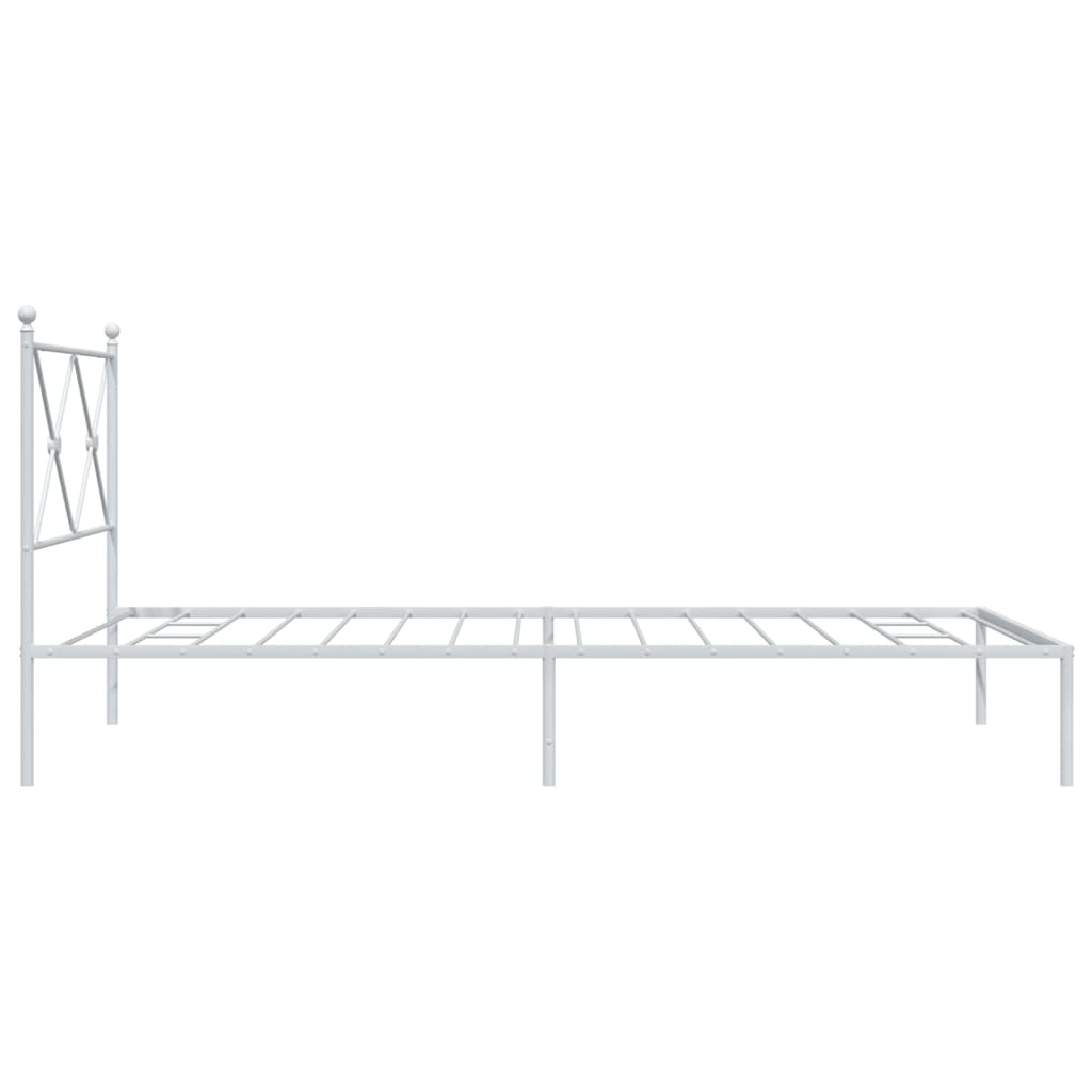 vidaXL Bed Frame | White | Powder-coated Steel | Single |  Durable  | Bed Frame