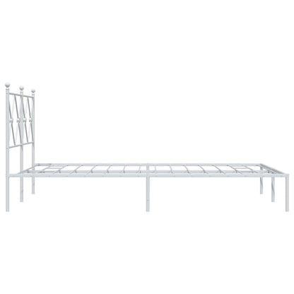 vidaXL Metal Bed Frame without Mattress with Headboard White 120x190cm