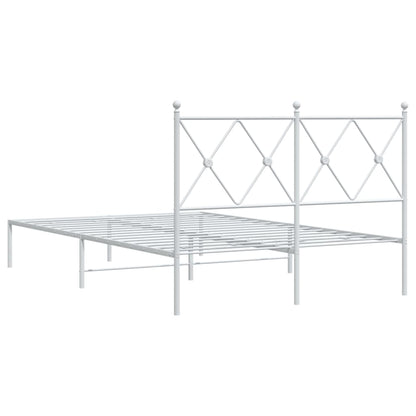 vidaXL Metal Bed Frame without Mattress with Headboard White 120x190cm