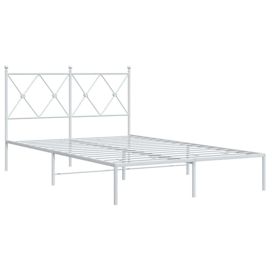 vidaXL Bed Frame | White | Steel | 120x200 cm | Bed Frame | Rectangular | Modern