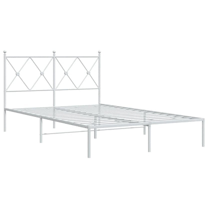 vidaXL Bed Frame | White | Steel | 120x200 cm | Bed Frame | Rectangular | Modern