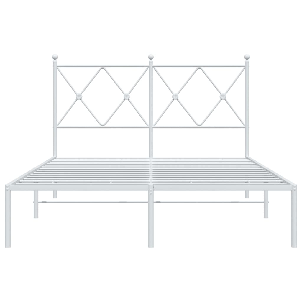 vidaXL Bed Frame | White | Steel | 120x200 cm | Bed Frame | Rectangular | Modern