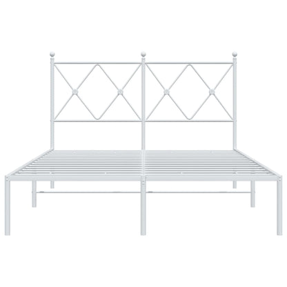 vidaXL Bed Frame | White | Steel | 120x200 cm | Bed Frame | Rectangular | Modern