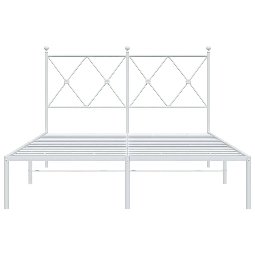 vidaXL Bed Frame | White | Steel | 120x200 cm | Bed Frame | Rectangular | Modern