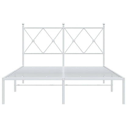 vidaXL Bed Frame | White | Steel | 120x200 cm | Bed Frame | Rectangular | Modern