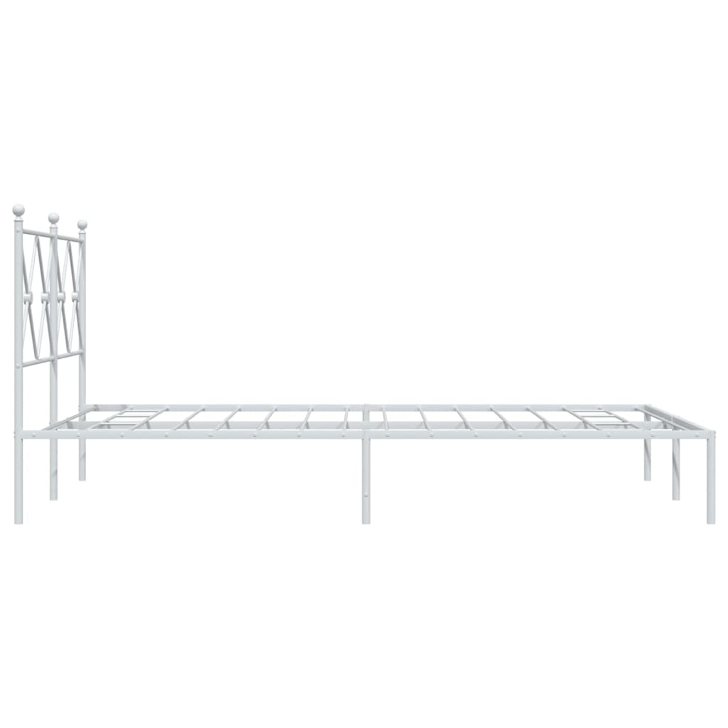 vidaXL Bed Frame | White | Steel | 120x200 cm | Bed Frame | Rectangular | Modern