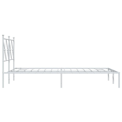 vidaXL Bed Frame | White | Steel | 120x200 cm | Bed Frame | Rectangular | Modern