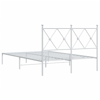 vidaXL Bed Frame | White | Steel | 120x200 cm | Bed Frame | Rectangular | Modern