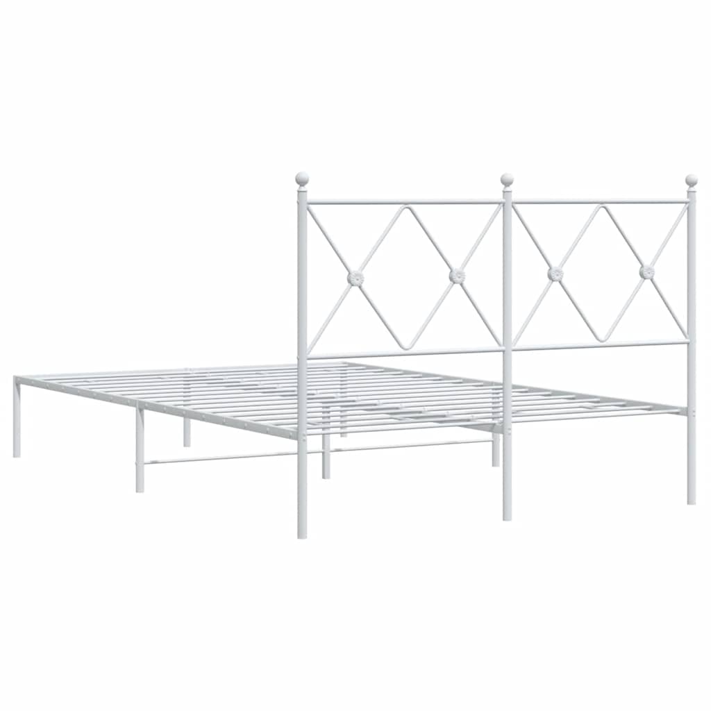 vidaXL Bed Frame | White | Steel | 120x200 cm | Bed Frame | Rectangular | Modern