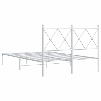 vidaXL Bed Frame | White | Steel | 120x200 cm | Bed Frame | Rectangular | Modern