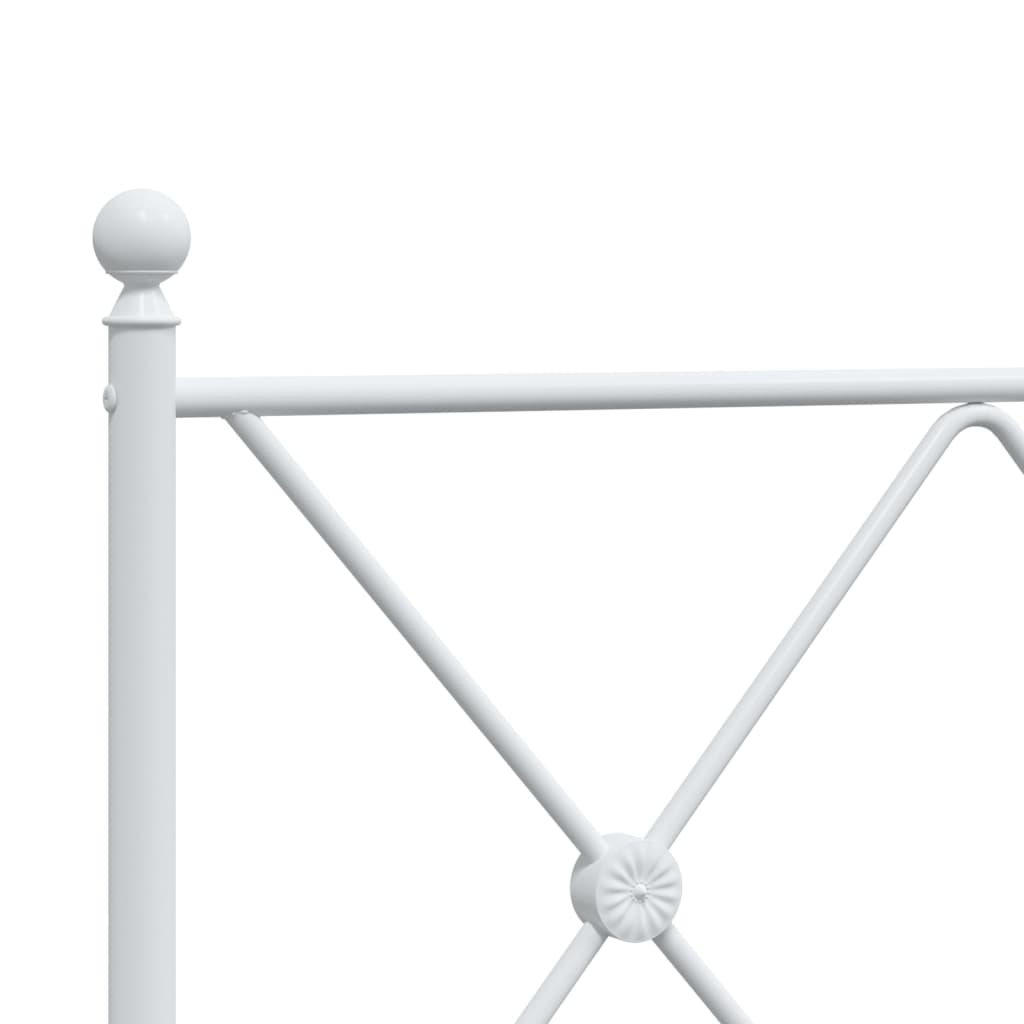 vidaXL Bed Frame | White | Steel | 120x200 cm | Bed Frame | Rectangular | Modern