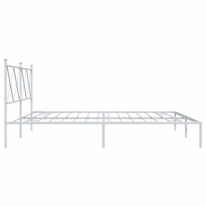 vidaXL Metal Bed Frame without Mattress with Headboard White 183x213cm