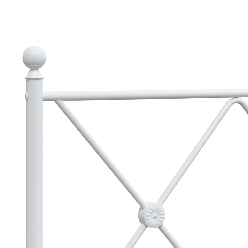 vidaXL Metal Bed Frame without Mattress with Headboard White 183x213cm