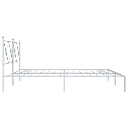 vidaXL Bed Frame | White | Powder-Coated Steel | Double | Bed Frame