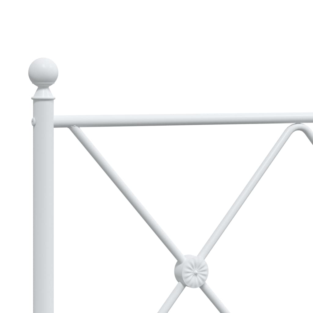 vidaXL Bed Frame | White | Powder-Coated Steel | Double | Bed Frame