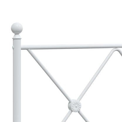 vidaXL Metal Bed Frame without Mattress with Footboard White 100x190cm